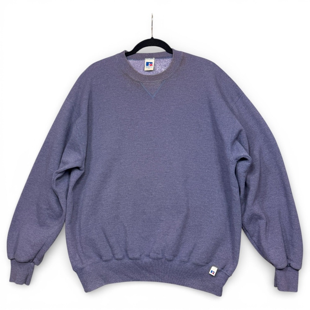 Vintage 90s Russell Athletic Crewneck Sweatshirt Mens XL Purple USA Made 1990s